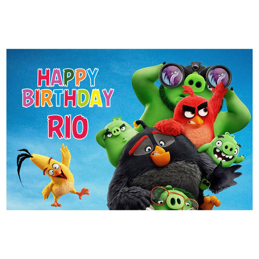 Angry Birds Theme Personalized Backdrop