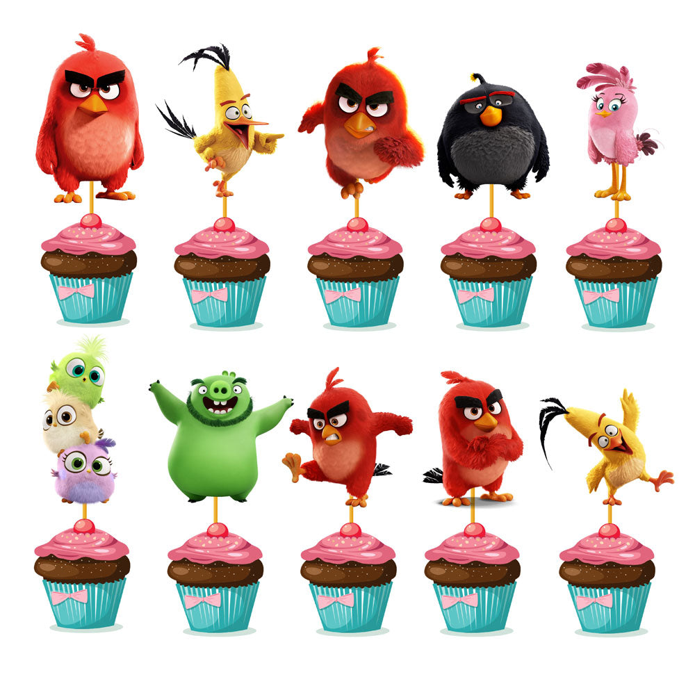 Angry Birds Theme Cupcake Topper
