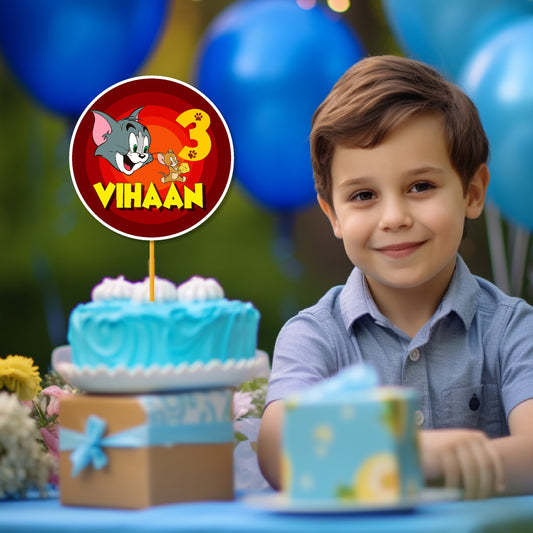 Tom & Jerry Theme Personalized Caketopper