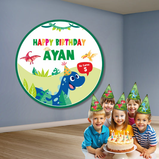 Dino Theme Round Backdrop