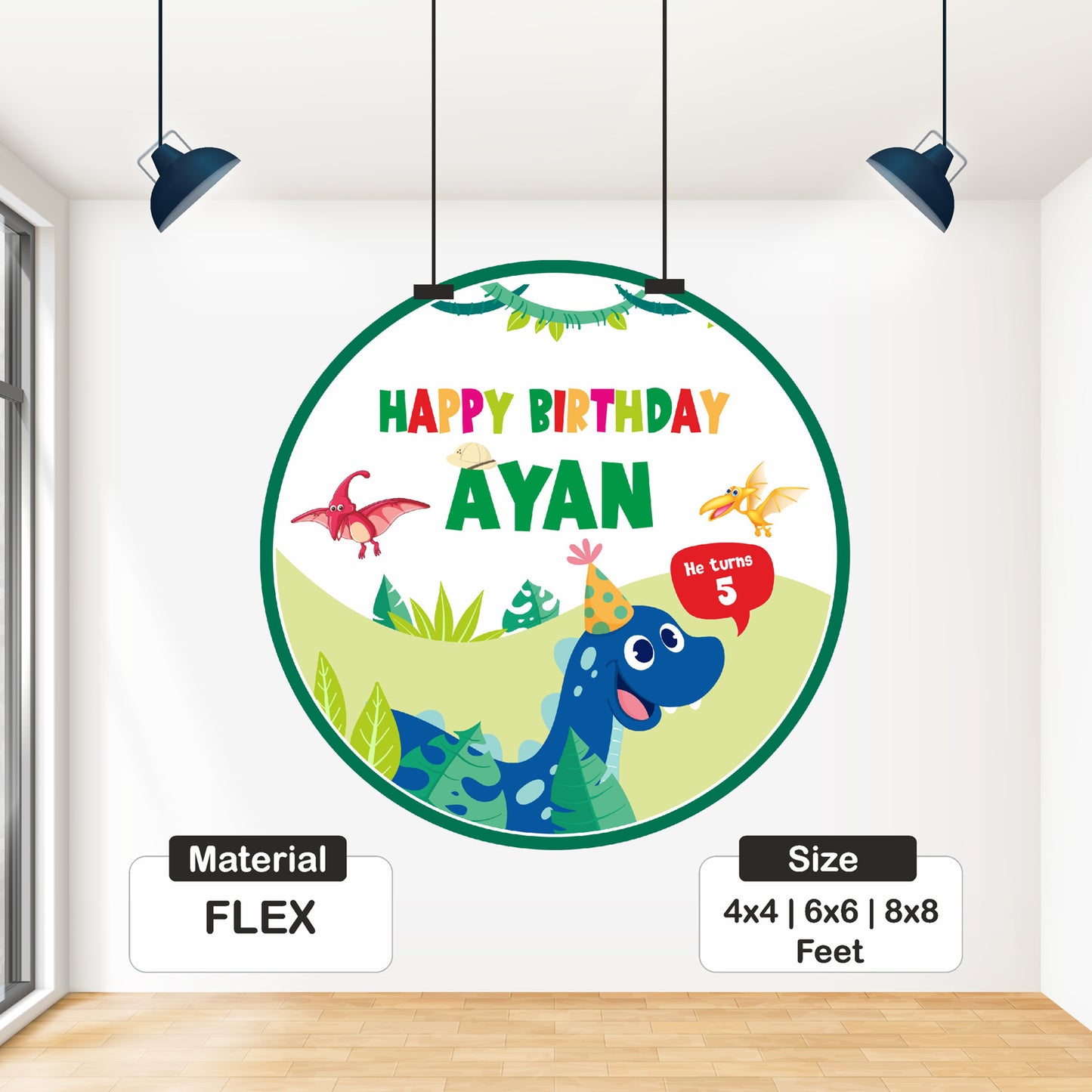Dino Theme Round Backdrop