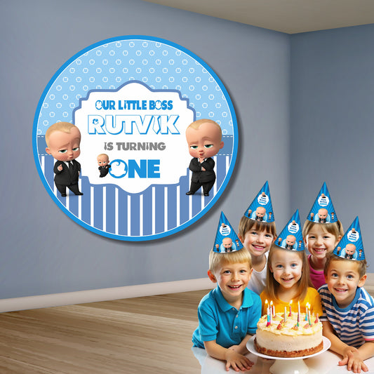 Boss Baby Personalized Round Backdrop