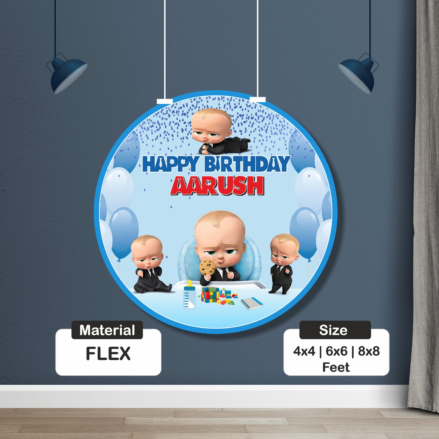 Boss Baby Classic Round Backdrop