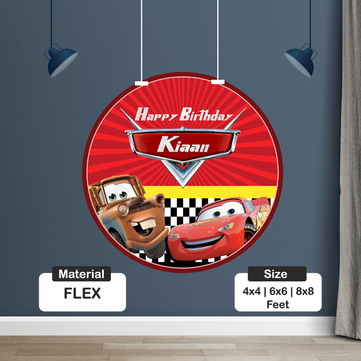 McQeenTheme Personalized Round Backdrop