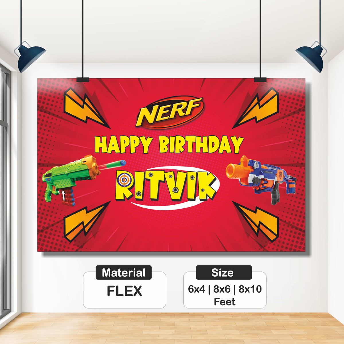 Nerf Gun Theme Backdrop