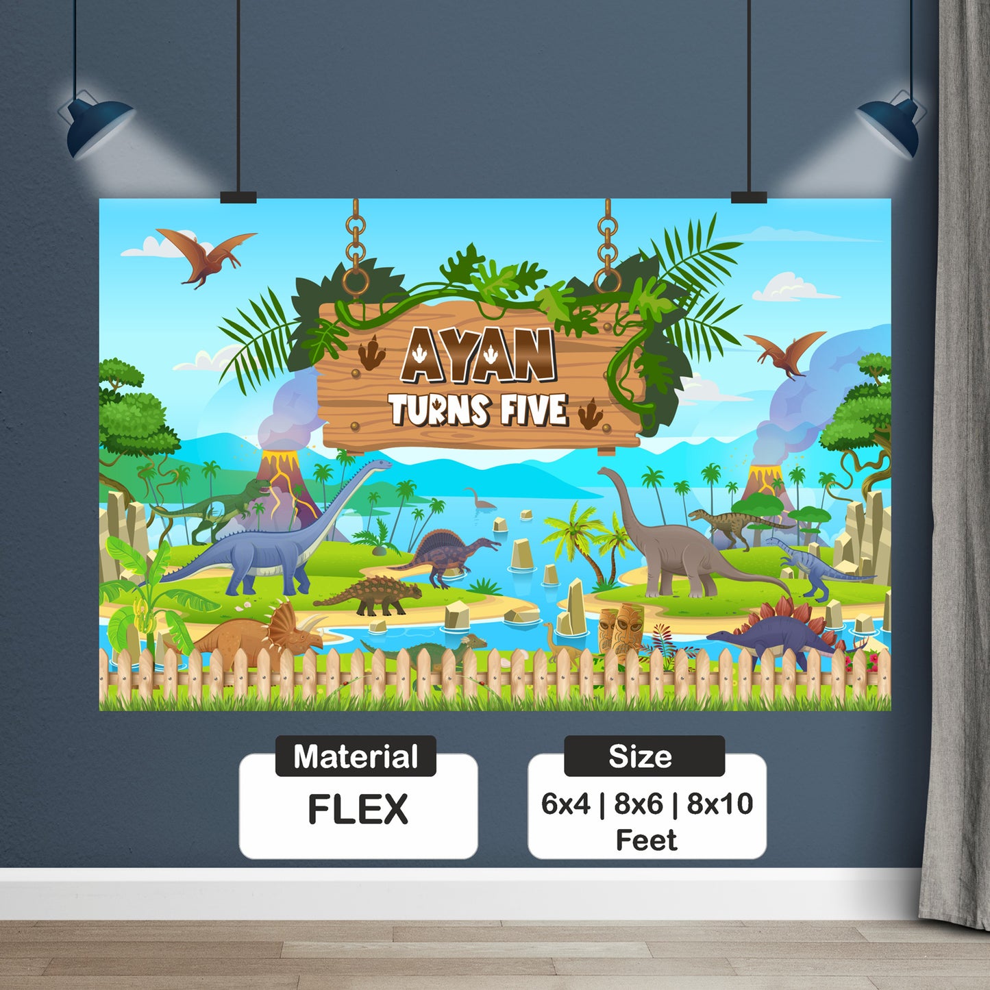 Dino Theme Personalized Backdrop