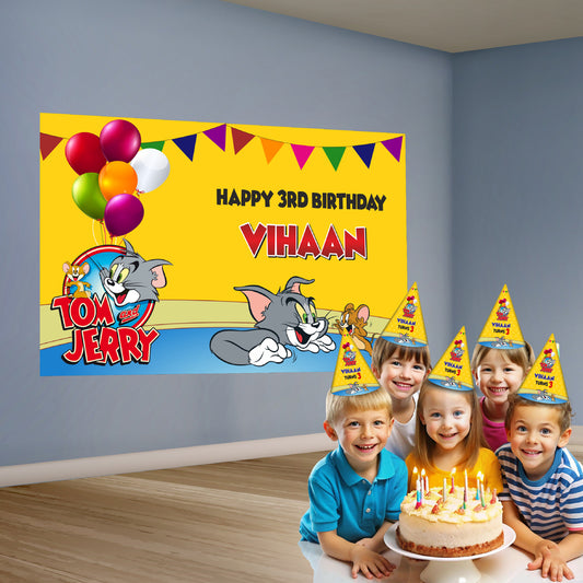Tom & Jerry Theme Customized Backdrop