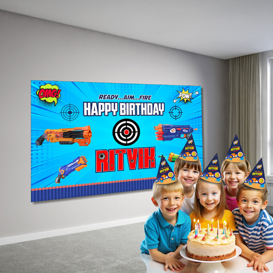 Nerf Gun Theme Customized Backdrop