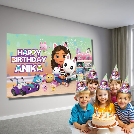 Gabby’s Dollhouse Theme Backdrop