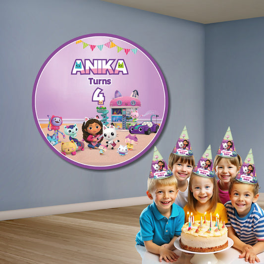 Gabby’s Dollhouse Personalized Round Backdrop