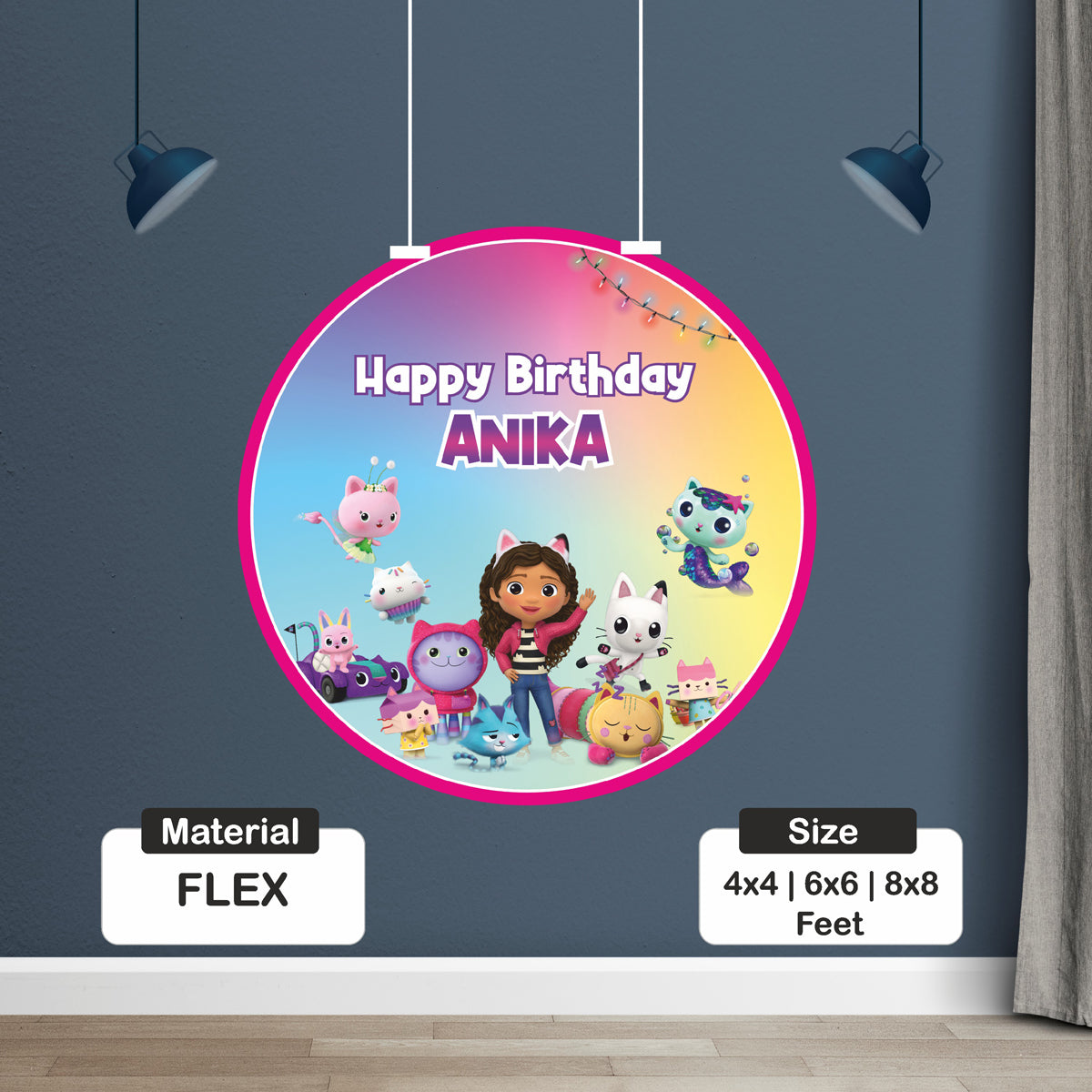 Gabby’s Dollhouse Customized Round Backdrop