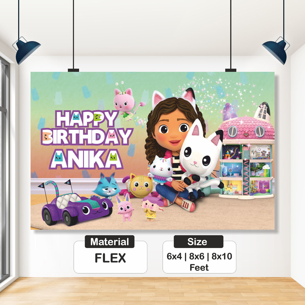 Gabby’s Dollhouse Theme Backdrop