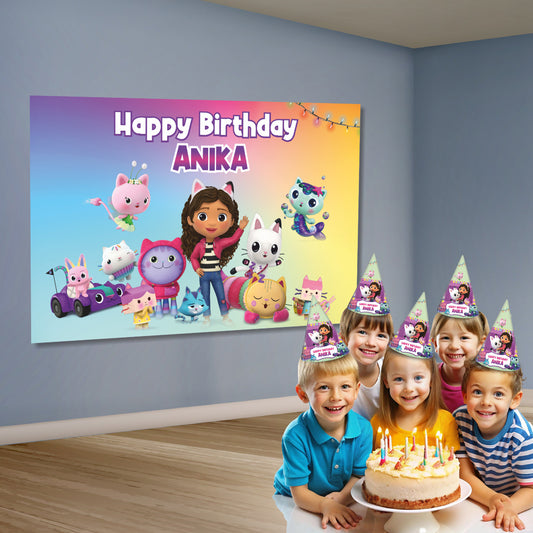 Gabby’s Dollhouse Theme Customized Backdrop