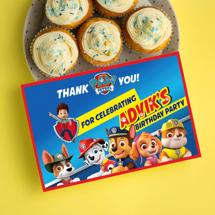 Paw Patrol Theme Thank You Cards