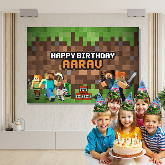 Minecraft Theme Personalized Backdrop