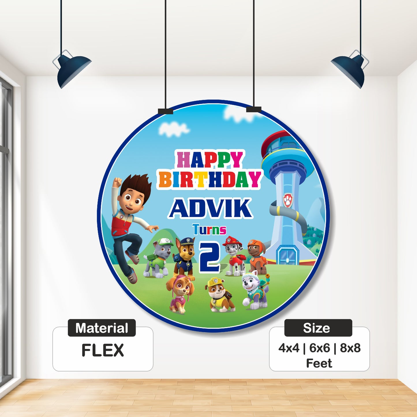 Paw Patrol Theme Round Backdrop