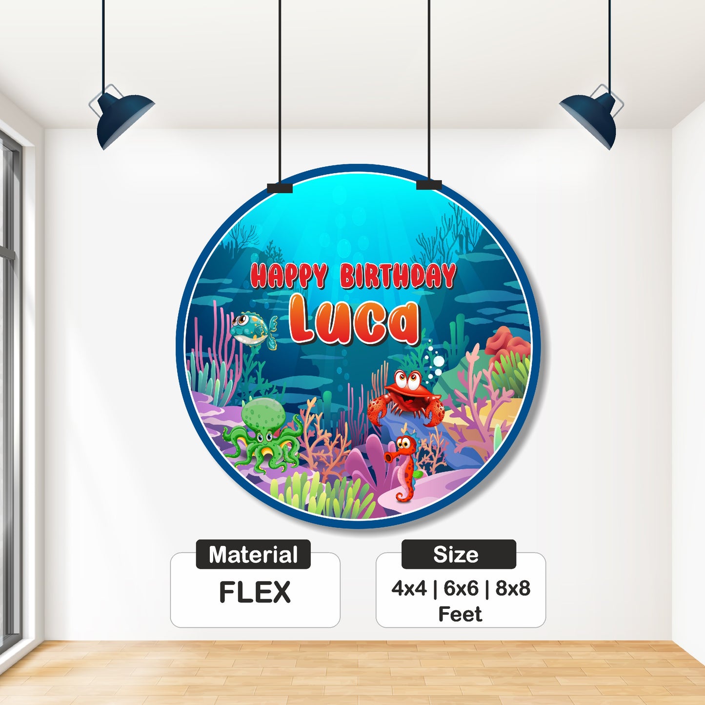 Under the Sea Theme Round Backdrop