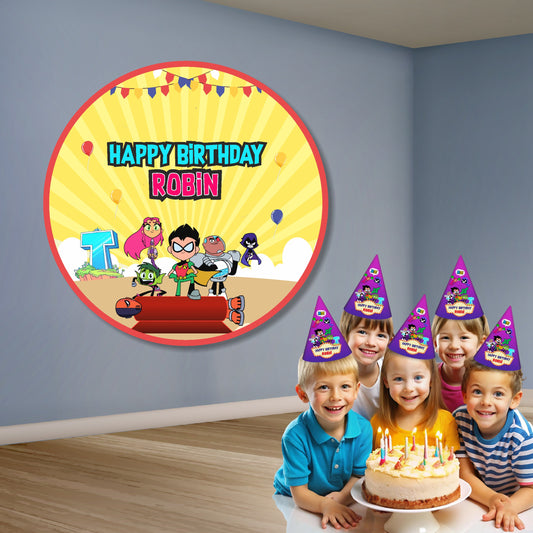 Teen Titans Theme Classic Round Backdrop