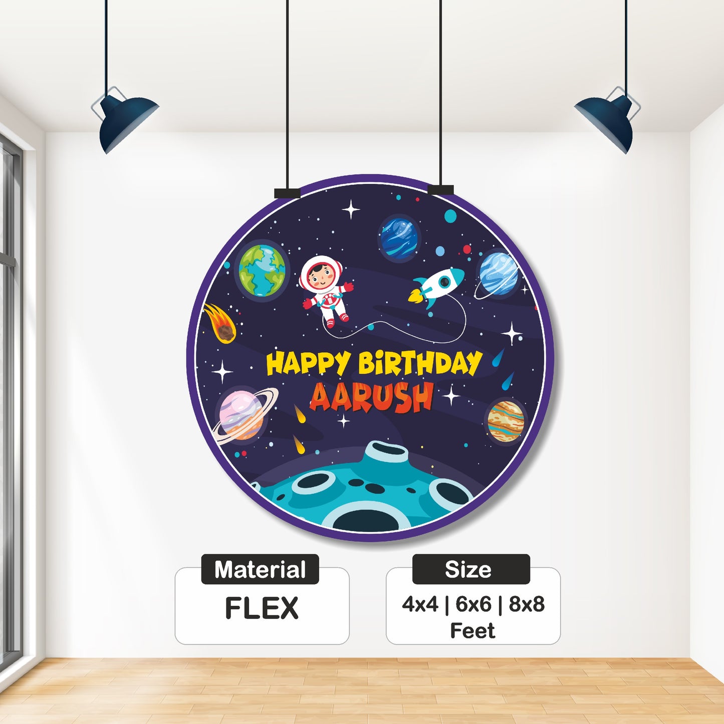 Space Theme Round Backdrop