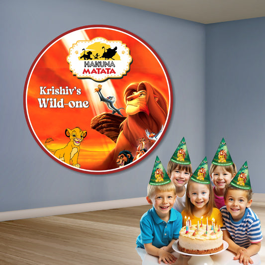 Lion King Theme Personalized Round Backdrop