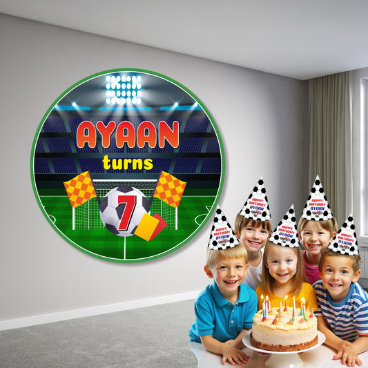 Football Theme Customized Round Backdrop