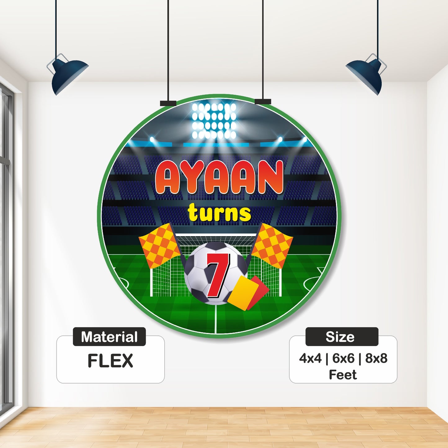 Football Theme Customized Round Backdrop