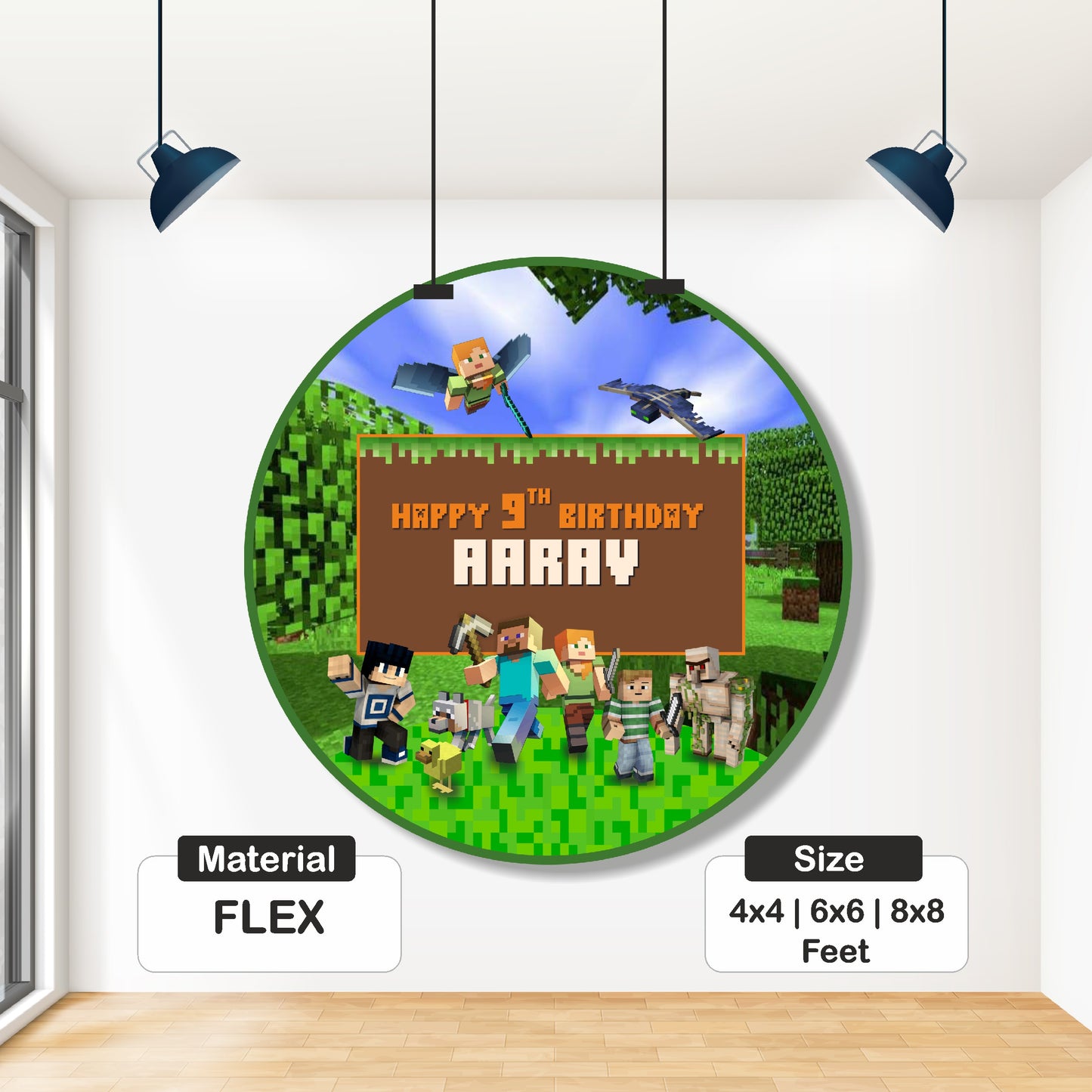 Minecraft Theme Round Backdrop