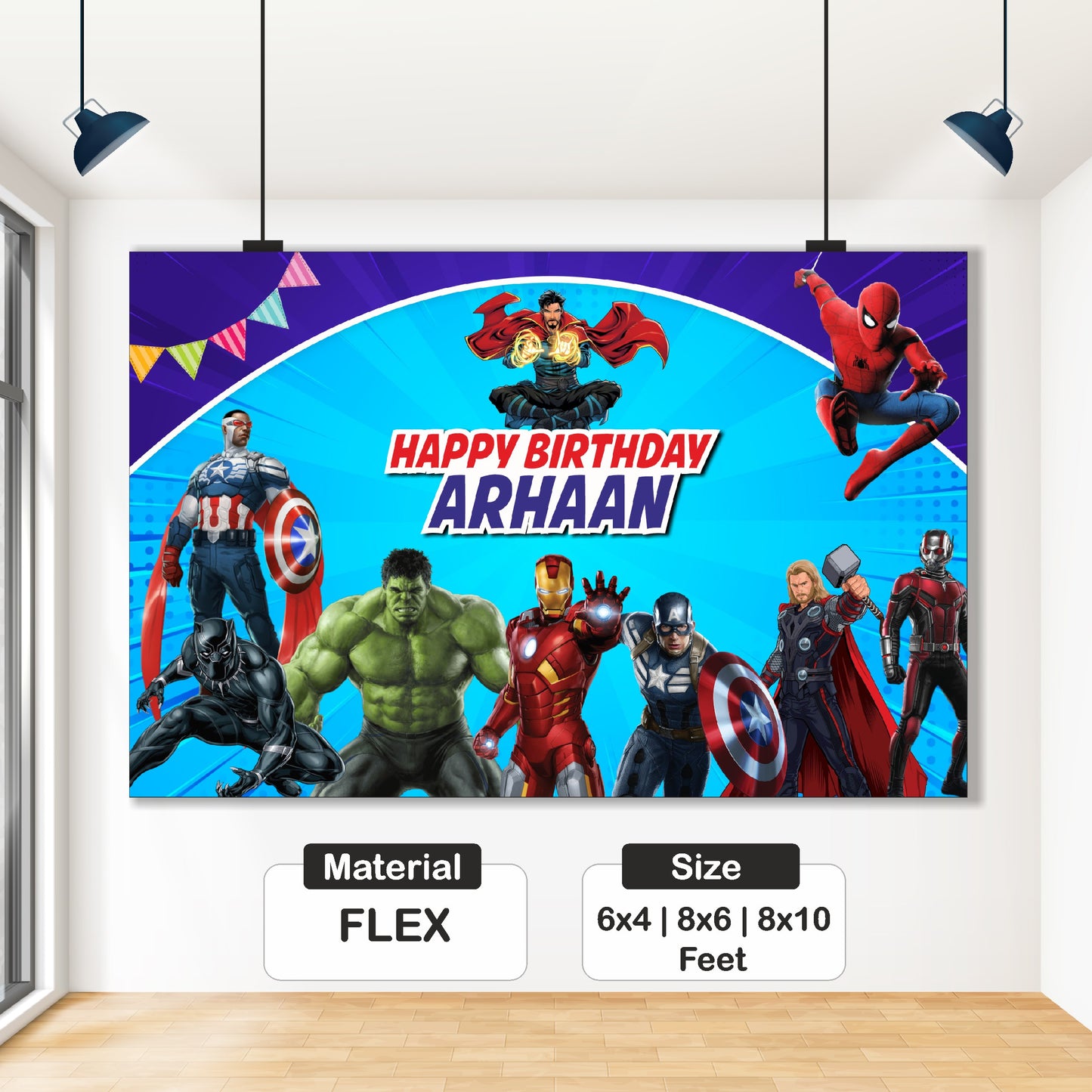 Avengers Theme Customized Backdrop