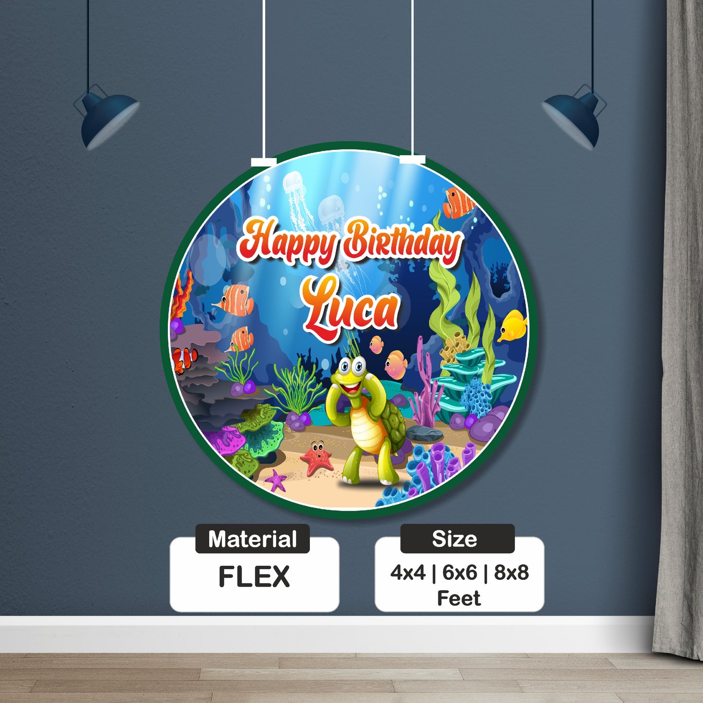 Under the Sea Theme Customized Round Backdrop