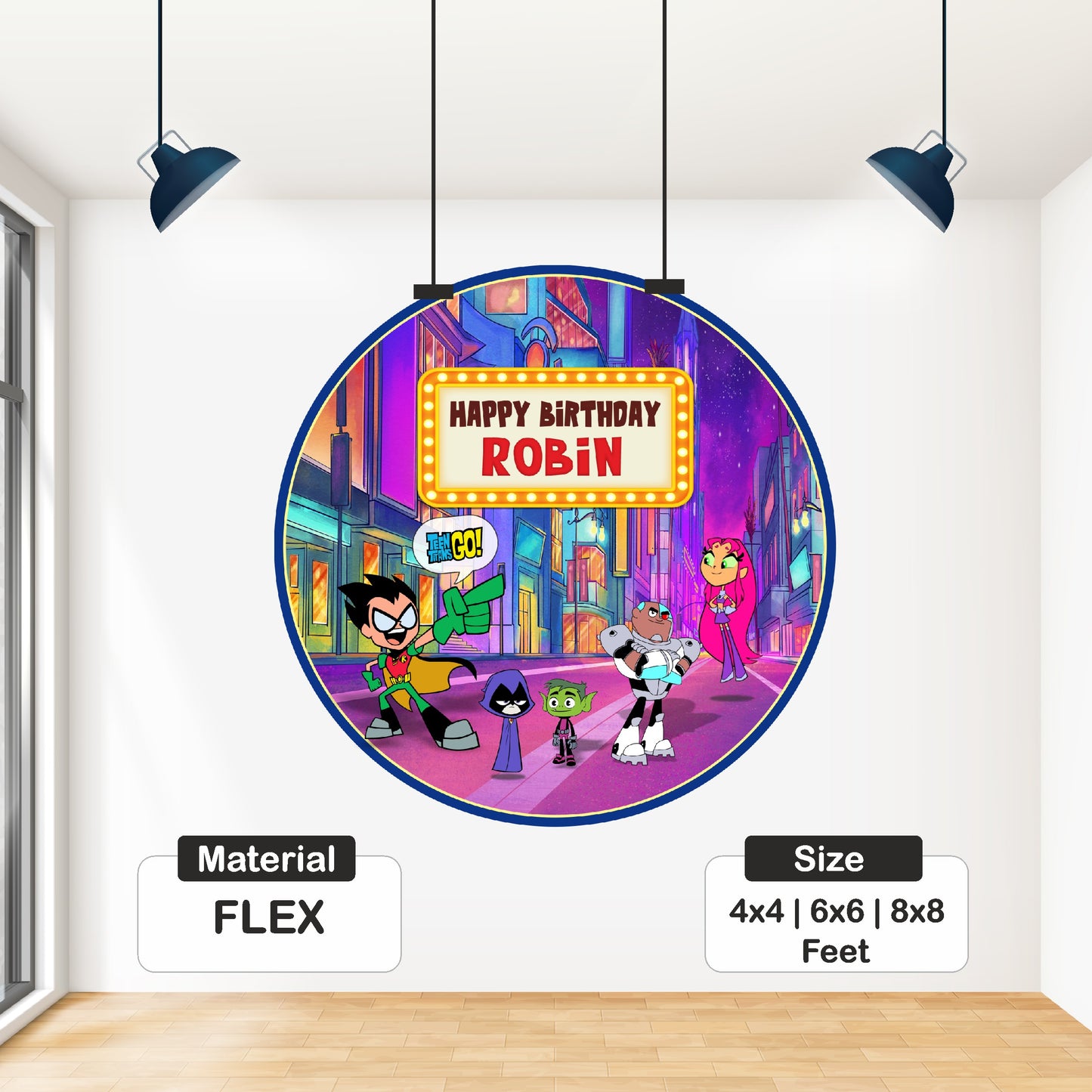 Teen Titans Theme Round Backdrop