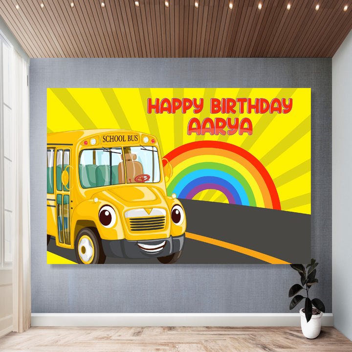 Wheels on the Bus Theme Backdrop My Store