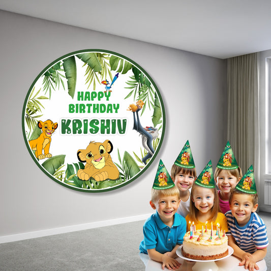 Lion King Theme Customized Round Backdrop