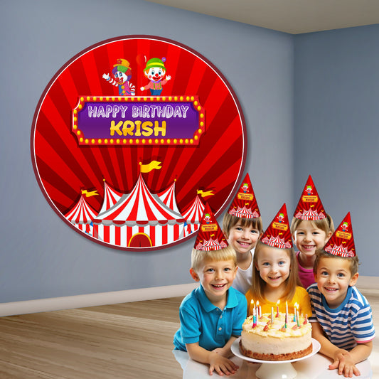 Carnival Theme Personalized Round Backdrop