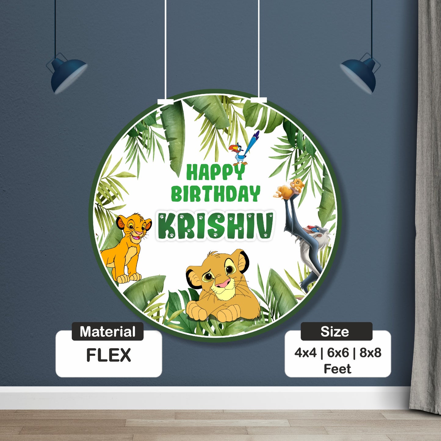 Lion King Theme Customized Round Backdrop