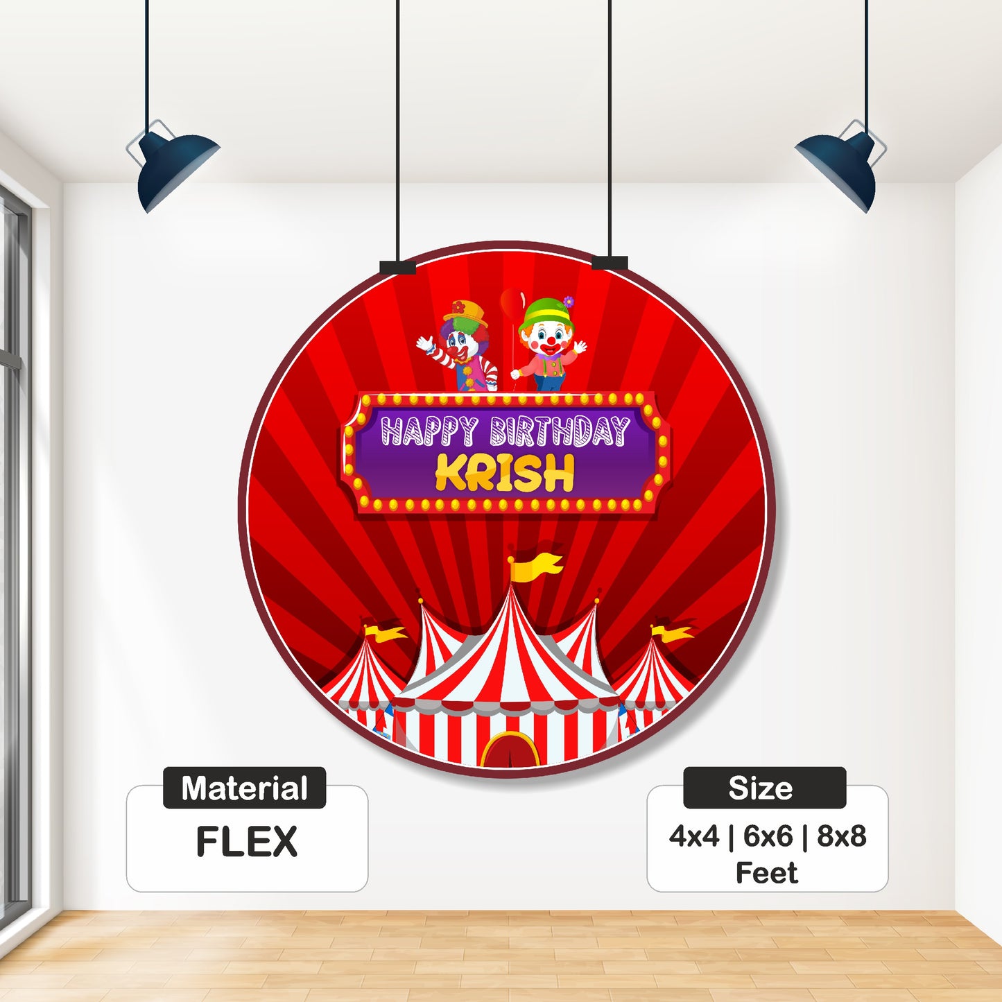 Carnival Theme Personalized Round Backdrop