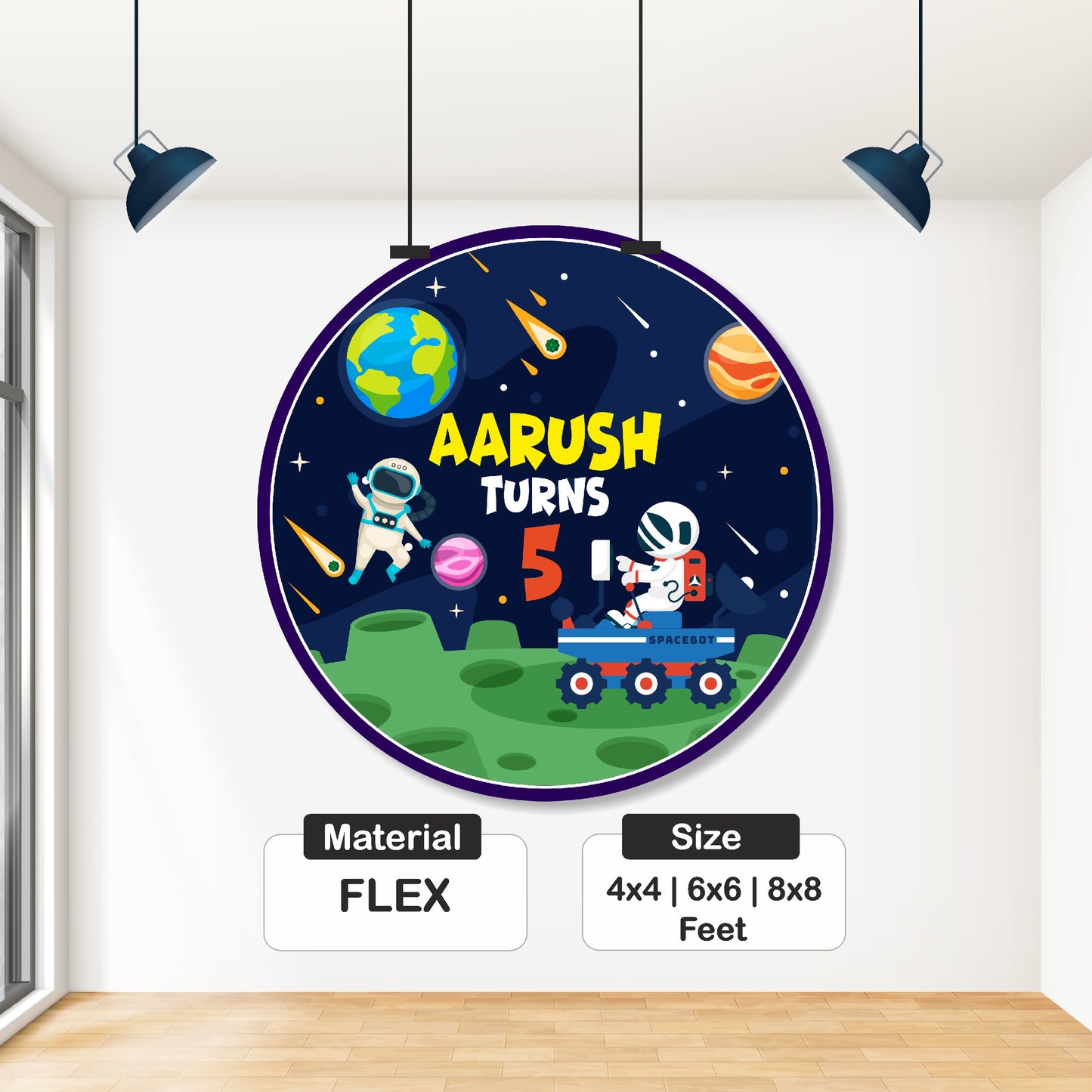 Space Theme Customized Round Backdrop