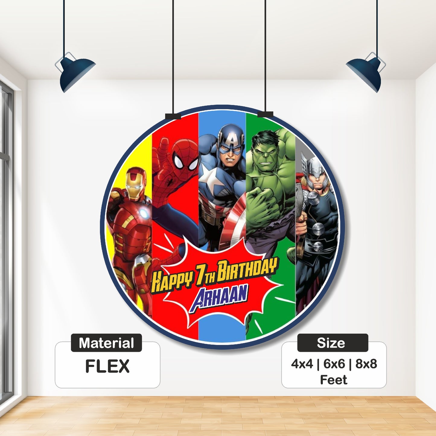 Avengers Theme Round Backdrop