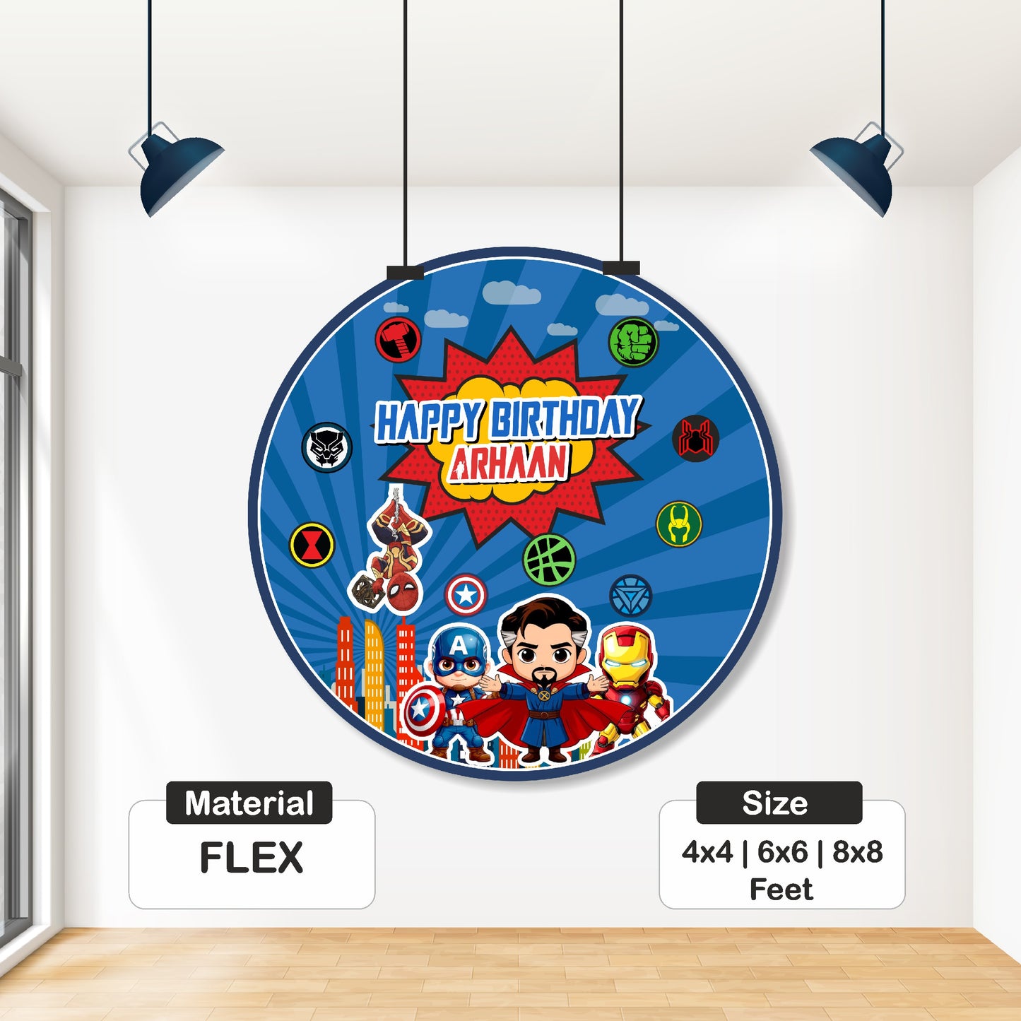Avengers Theme Classic Round Backdrop