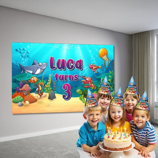 Under the Sea Theme Personalized Backdrop