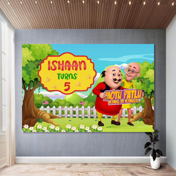 Motu Patlu Theme Customized Backdrop My Store