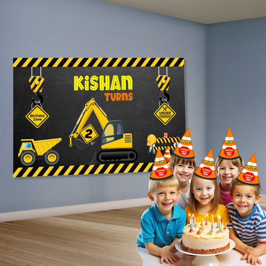 Construction Theme Customized Backdrop