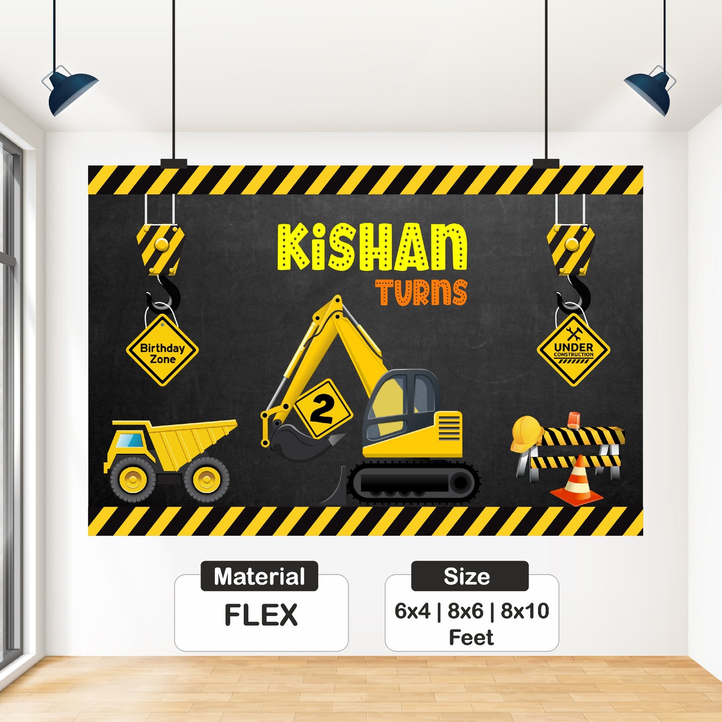 Construction Theme Customized Backdrop