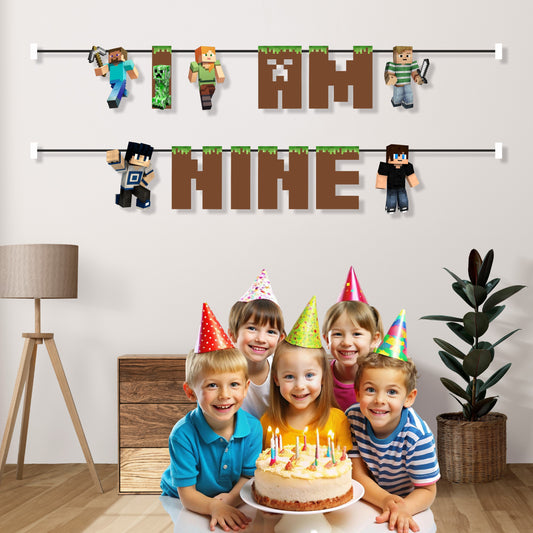 Minecraft Theme Age Bunting