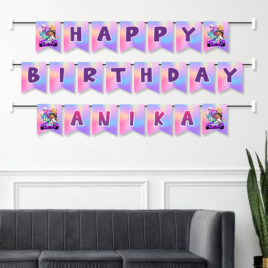 Gabby’s Dollhouse Theme Customized Bunting