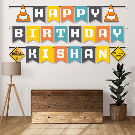 Construction Theme Personalized Bunting