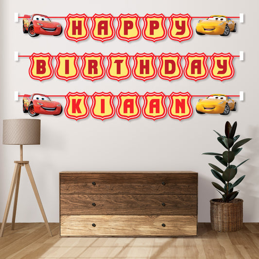 McQeen Car Theme Personalized Bunting