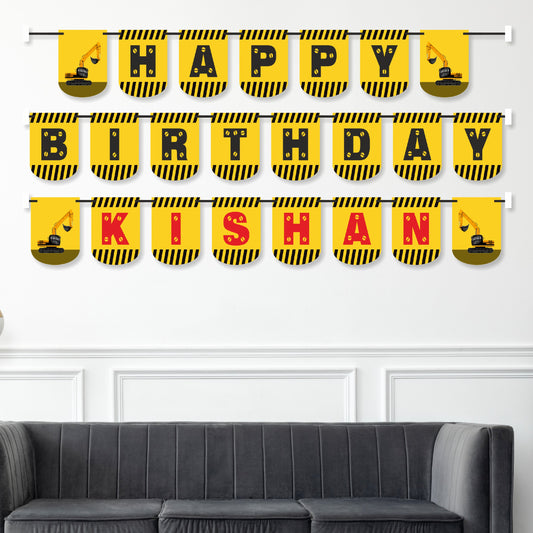 Construction Theme Customized Bunting