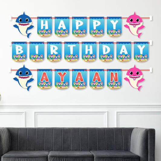 Baby Shark Theme Customized Bunting
