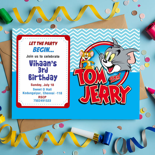 Tom & Jerry Theme Personalized Invite