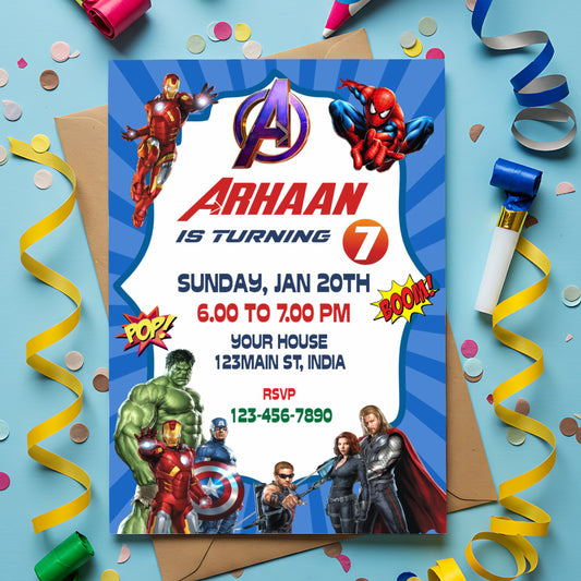 Avengers Theme Invite